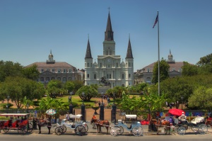 Jackson Square met op de achtergrond de Saint Louis Cathedral | New Orleans LA